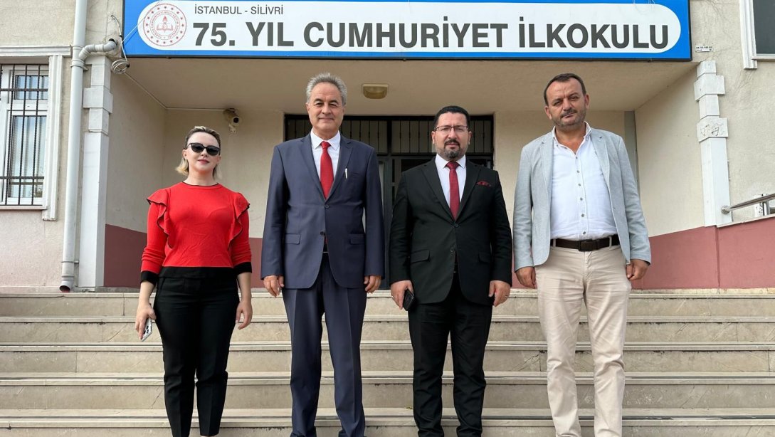 İlçe Milli Eğitim Müdürümüz İbrahim Hakkı DAMAT , 75.Yıl Cumhuriyet  İlk/Ortaokulu'nu ziyaret ederek yeni eğitim öğretim yılında öğrencilerimize, öğretmenlerimize ve idarecilerimize başarılar diledi.